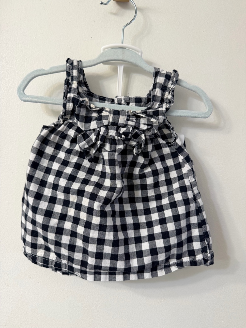 Carter's Black and White Gingham Baby Tank